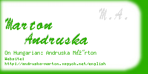 marton andruska business card